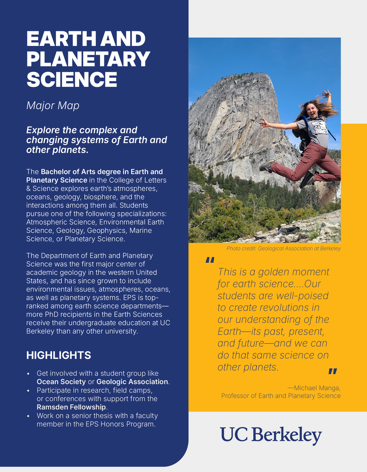 Link to download the Earth and Planetary Science major map print version