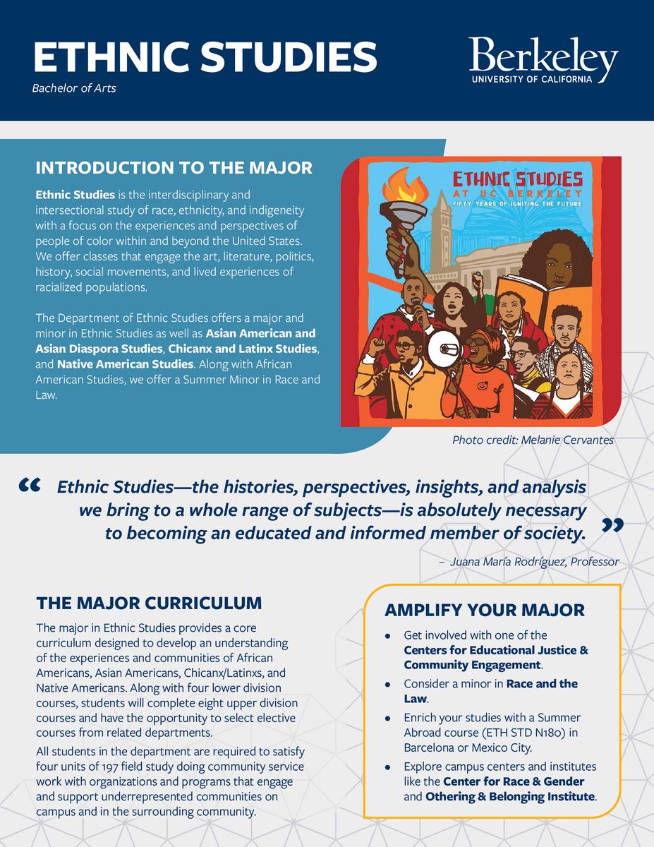 Link to download the Ethnic Studies major map.